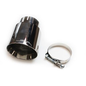 JBA Performance Exhaust 12-08258 3" x 4" x 5 3/4" Double Wall Polished S/S Chrome Tip - Clamp on