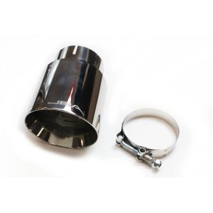 JBA Performance Exhaust 12-08276 3" x 4" x 7 5/8" Double Wall Polished S/S Chrome Tip - Clamp on