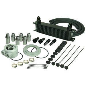 10 Row Series 10000 Stack Plate Universal Engine Oil Cooler Kit Sandwich Adapter