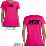 Nitrous Express Pink T-Shirt with Black NX Logo Front and Back, XXXL