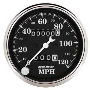 3-1/8 in. SPEEDOMETER, 0-120 MPH, OLD TYME BLACK