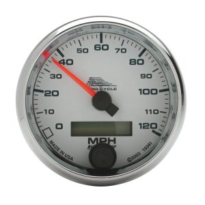 2-5/8 in. SPEEDOMETER, 0-120 MPH, WHITE, PRO-CYCLE