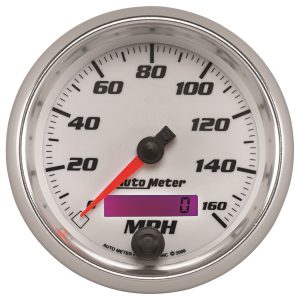 3-3/8 in. SPEEDOMETER, 0-160 MPH, WHITE, PRO-CYCLE