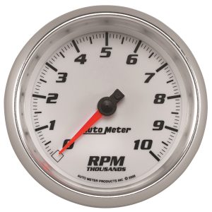 3-3/8 in. TACHOMETER, 0-10,000 RPM, WHITE, PRO-CYCLE