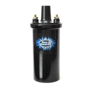 FLAME-THROWER III COIL. 45,000-VOLT RATED WITH 0.32-OHMS OF RESISTANCE. THIS COIL IS SPECIFICALLY ENGINEERED FOR IGNITOR III APPLICATIONS. BLACK OIL FILLED CANISTER STYLE.