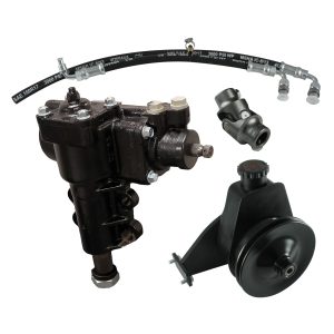 Borgeson - Steering Conversion Kit - P/N: 999060 - Power Steering Conversion Kit, 66-77 Ford Bronco with factory M/S and 170/200 In-Line 6. Complete Kit  includes P/S Box, Pump Bracket & Pulley, P/S Hoses and Universal Joint.