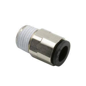 1/4in OD QUICK DISCONNECT TO 1/8in NPT, NICKEL PLATED BRASS