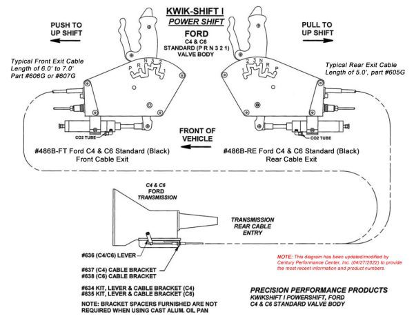 Kwik-Shift I 486B Ford C4/C6 Air Shifter drawing