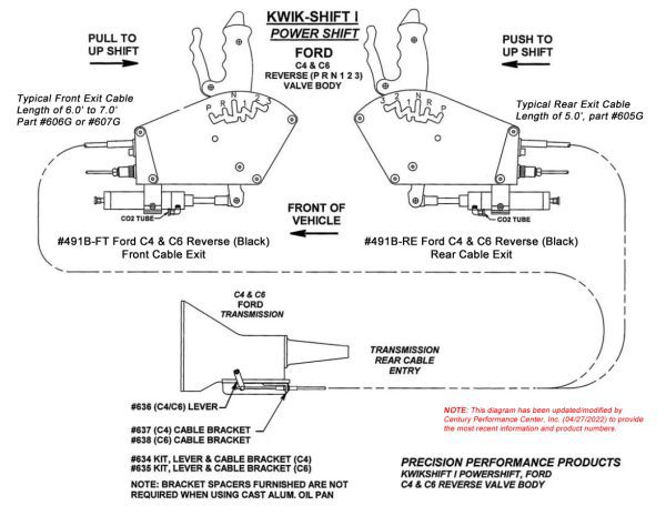 Kwik-Shift I 491B Ford C4/C6 Air Shifter drawing