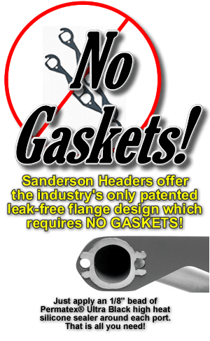 Sanderson's patented flange design requires no gaskets