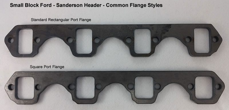 Ford small block header flanges. Standard vs Square